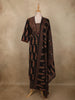 Classic Black Paisley Printed Design Cotton Straight Cut Salwar Suit with Dupatta