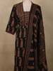 Classic Black Paisley Printed Design Cotton Straight Cut Salwar Suit with Dupatta