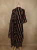 Classic Black Paisley Printed Design Cotton Straight Cut Salwar Suit with Dupatta