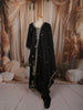 Classic Black Paisley Sequins and Kartana Beads Embroidered Design Palazzo Suit with Matching Dupatta