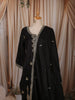 Classic Black Paisley Sequins and Kartana Beads Embroidered Design Palazzo Suit with Matching Dupatta