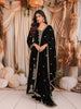 Classic Black Paisley Sequins and Kartana Beads Embroidered Design Palazzo Suit with Matching Dupatta