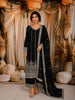 Classic Black Floral Zari Embroidered Design Georgette Anarkali Salwar Suit with Matching Dupatta