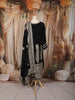 Classic Black Paisley Zari Embroidered and Stone Embellished Design Semi Silk Anarkali Salwar Suit with Matching Dupatta