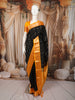 Classic Black Peacock Butta Zari Woven Design Pure Kanchipuram Silk Saree with Contrast Zari Border