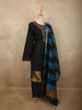 Classic Black Sequins and Beads Embroidered Design Cotton Salwar Suit with Dupatta