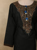 Classic Black Sequins and Beads Embroidered Design Cotton Salwar Suit with Dupatta