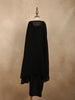 Classic Black Sequins and Beads Embroidered Design Georgette Kids Skirt and Top with Cape
