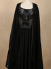 Classic Black Sequins and Beads Embroidered Design Georgette Kids Skirt and Top with Cape