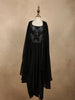 Classic Black Sequins and Beads Embroidered Design Georgette Kids Skirt and Top with Cape