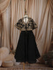 Classic Black Sequins and Beads Embroidered Design Tissue Kids Lehenga with Cape Overlay