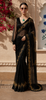 Classic Black Shimmer Design Net Party Wear Saree with Matching Blouse