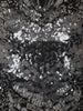 Classic Black Silver Abstract Sequins Embroidered Design Mermaid Sequins Fabric Party Wear Gown with Cape Sleeve