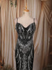 Classic Black Silver Heavy Sequins and Crystal Embroidered Design Sequins Fabric Party Wear Fish Cut Gown