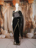 Classic Black Solid Design Net Party Wear Saree with Zardozi Work Designer Border