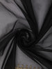Classic Black Solid Design Net Party Wear Saree with Zardozi Work Designer Border