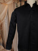 Classic Black Solid Woven Design Pure Cotton Formal Wear Full Sleeve Men Shirt