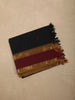 Classic Black Solid Woven Design Pure Cotton Unstitched Salwar Material with Zari Border