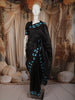 Classic Black Solid Woven Design Pure Tussar Saree with Designer Border