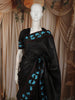 Classic Black Solid Woven Design Pure Tussar Saree with Designer Border