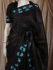 Classic Black Solid Woven Design Pure Tussar Saree with Designer Border