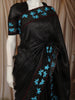Classic Black Solid Woven Design Pure Tussar Saree with Designer Border