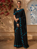 Classic Black Solid Woven Design Pure Tussar Saree with Designer Border