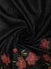 Classic Black Solid Woven Design Pure Tussar Silk Fancy Saree with Floral Thread Work Border