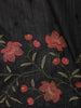 Classic Black Solid Woven Design Pure Tussar Silk Fancy Saree with Floral Thread Work Border