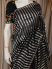 Classic Black  Striped Zari Woven Design Pure Organza Saree with Designer Border