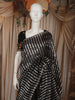 Classic Black  Striped Zari Woven Design Pure Organza Saree with Designer Border