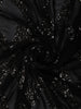 Classic Black Zig Zag Sequins Embroidered Design Chiffon Fancy Saree with Designer Border