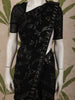 Classic Black Zig Zag Sequins Embroidered Design Chiffon Fancy Saree with Designer Border