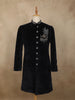 Classic Black elephant Motif Beads and Zardozi Embroidered Design Velvet Men's Sherwani Suit