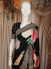 Classic Black with Multicolor Floral Printed Design Georgette Fancy Saree with Designer Border