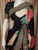 Classic Black with Multicolor Floral Printed Design Georgette Fancy Saree with Designer Border