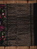 Classic Black with Multicolor Floral Printed Design Semi Silk Festive Saree with Zari Border