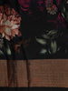 Classic Black with Multicolor Floral Printed Design Semi Silk Festive Saree with Zari Border