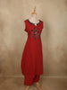 Bold Crimson Red Solid Design Cotton Palazzo Suit