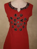 Bold Crimson Red Solid Design Cotton Palazzo Suit