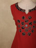 Bold Crimson Red Solid Design Cotton Palazzo Suit
