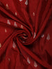 Classic Crimson Red Leaf Butta Zari Woven Design semi Banarasi Silk Saree with Floral Border