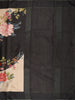 Classic Ivory Beige Floral Printed Design Semi Tussar Saree