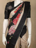 Classic Ivory Beige Floral Printed Design Semi Tussar Saree