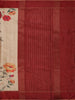 Classic Ivory Beige Floral Printed Design Semi Tussar Saree with Contrast Border