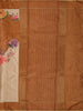 Classic Ivory Beige Floral Printed Design Semi Tussar Saree with Contrast Border