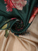 Classic Ivory Beige Floral Printed Design Semi Tussar Saree with Contrast Border