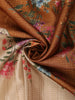 Classic Ivory Beige Floral Printed Design Semi Tussar Saree with Contrast Border