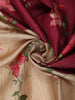 Classic Ivory Beige Floral Printed Design Semi Tussar Saree with Contrast Border