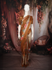 Classic Ivory Beige Floral Printed Design Semi Tussar Saree with Contrast Border